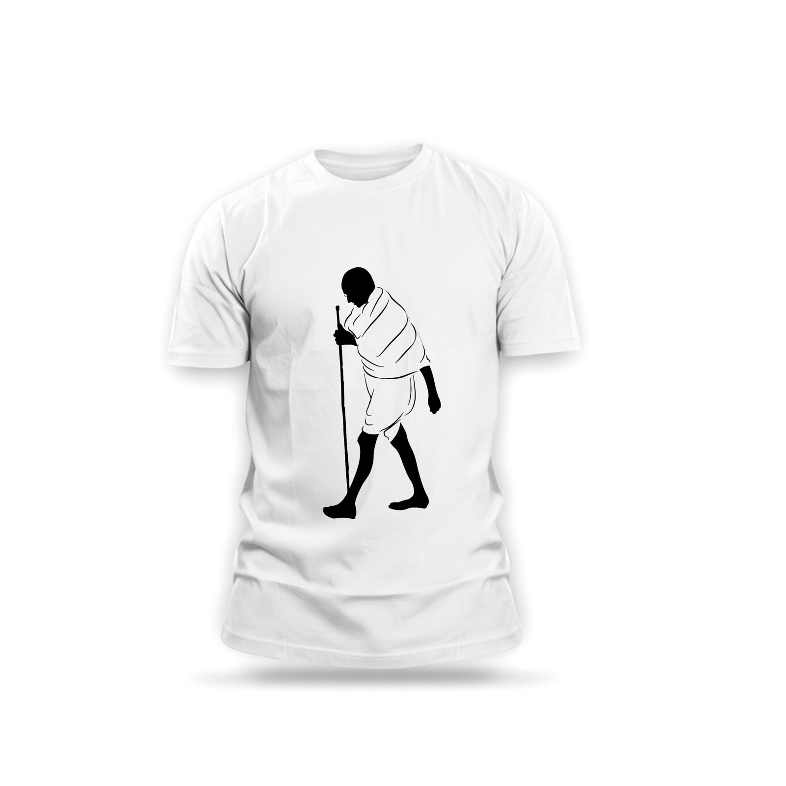 Mahatma Gandhi Dandi March Silhouette T-Shirt - White - Image 2