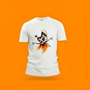 Ram-Sita Divine Love Graphic T-Shirt - White & Saffron