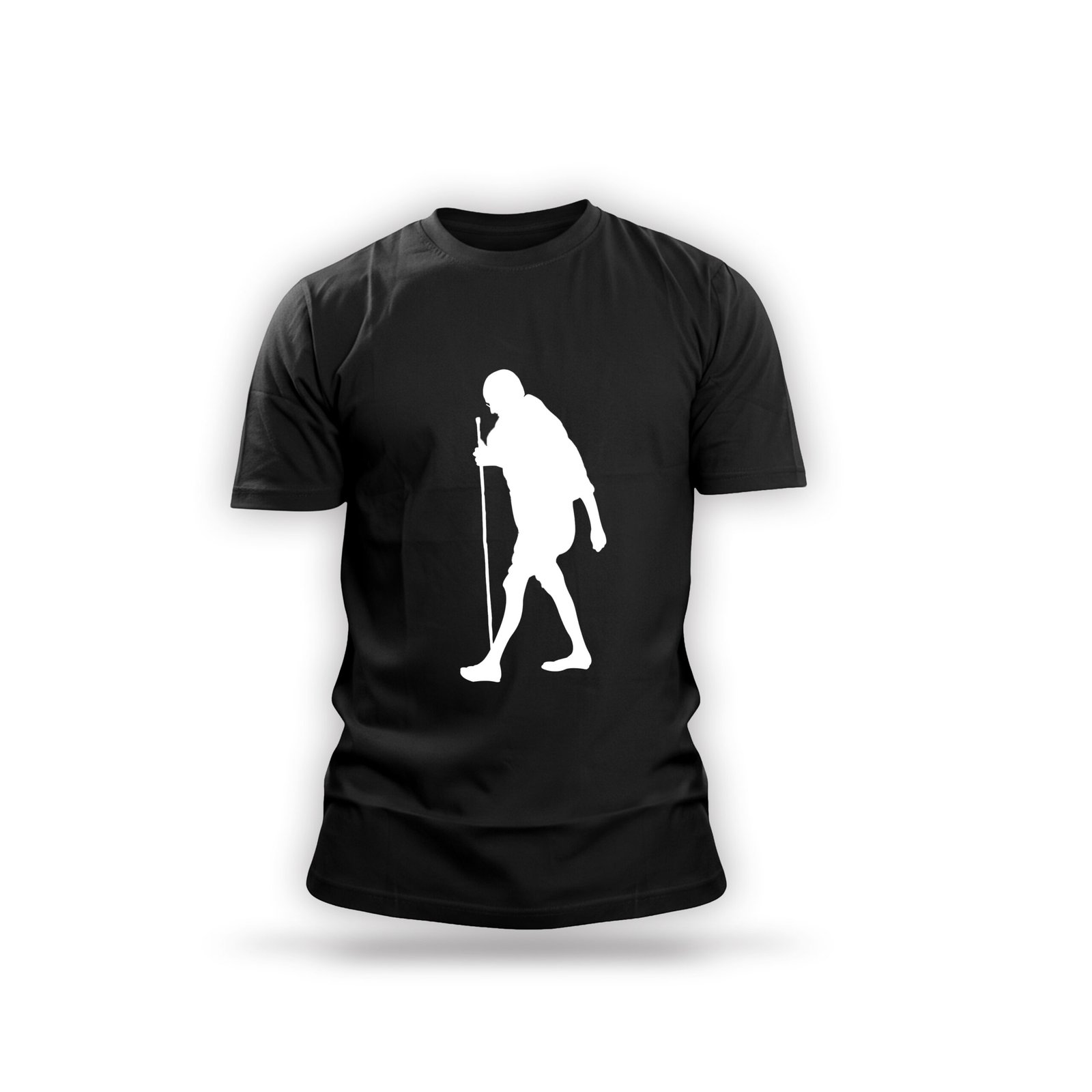 Mahatma Gandhi Stylized Portrait T-Shirt - Black