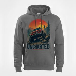 Uncharted 4x4 Adventure Hoodie - Retro Sunset Graphic (Grey)