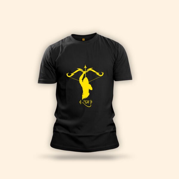 Lord Ram Warrior T-Shirt - Black & White Dhanush Baan Graphic - Image 3