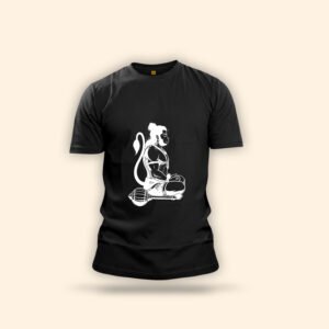 Meditating Lord Hanuman T-Shirt - Black & White Bajrangbali Graphic